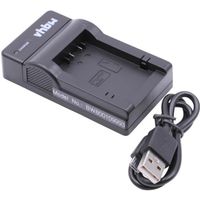 vhbw Chargeur USB de batterie compatible avec Panasonic Lumix DC-FZ82 batterie appareil photo digital, DSLR, action cam