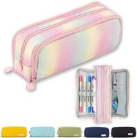 Lot De 2 Trousses à Crayons Pour Filles/ados - Grande Capacité, Fermeture éclair - Fournitures Scolaires, Bureau - 3