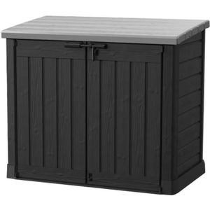 COFFRE DE JARDIN KETER - Coffre de rangement extérieur en résine 1200 litres Noir et gris - Range Poubelles ou vélo