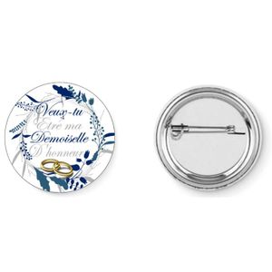 Broche Bijou Vintage En Forme De Fleur - Résine Moulée Bleu Ciel - Numéro 4861 - Occasion