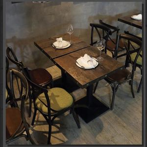 MANGE-DEBOUT Table Bar Tables salle à manger Vintage Industriel NOIR en Bois Foncé