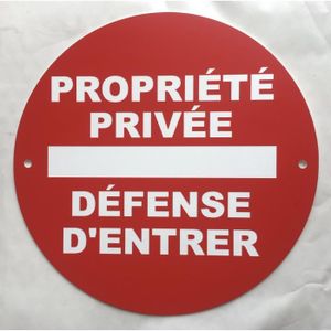 plaque gravée pancarte "PROPRIETE PRIVEE SOUS ALARME"  FT 115 X 150 MM 