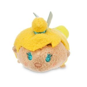 PELUCHE Peluche Tsum Tsum Fée Clochette Peter Pan - Petit Format 9 cm - Jaune et Orange - Disney Fairies