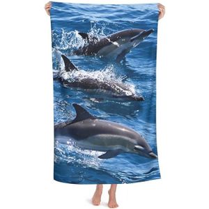 Serviette de plage Drap de bain Dauphin fond marin strandtuch beach towel coton 