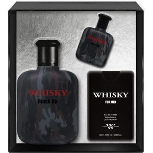 COFFRET CADEAU PARFUM Eau De Toilette Homme - Whisky Black Op Coffret 100 + Miniature 7.5 Parfum Voyage 20