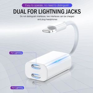 Visiodirect - Double Adaptateur port Lightning avec prise Jack 3.5 mm pour  iPhone 13 Pro Couleur Blanc - Visiodirect - - Câble Lightning - Rue du  Commerce