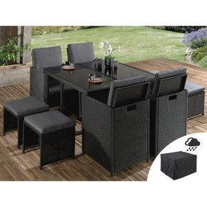 Sophia Salon De Jardin Encastrable 10 Places En Resine Tressee