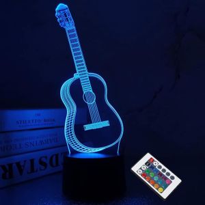 VEILLEUSE BÉBÉ Cadeaux De Guitare De Lumière De Nuit 3D Pour Les 