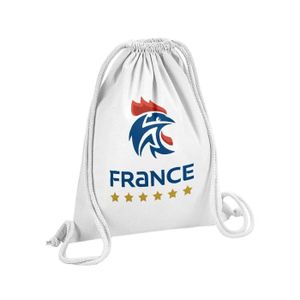 SAC DE SPORT Sac de Gym en Coton Blanc Blason France Handball E