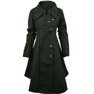 MANTEAU - CABAN Funmoon    Manteau Laine pour Femme Trench-coat Ma