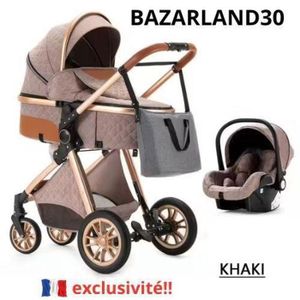 POUSSETTE  Poussette 3 en 1 Bébé Combinée Siège-Auto Nacelle 