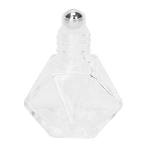BOUTEILLE - FLACON Tbest Bouteille en verre avec bille roulante Rouleau d'huile essentielle portatif de bouteille de rouleau de parfum en verre