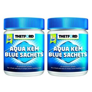 ENTRETIEN WC CHIMIQUE PACK THETFORD 2x Aqua-Kem Bleu x 15 Sachets Traitement des Matières