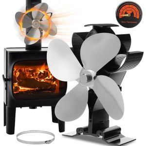 XMTECH Ventilateur Pour Poêle à 4 Pales, Silencieux Automatique, 60°C à  340°C Alimenté Par la Chaleur, pour Poêles à Bois - Cdiscount Bricolage