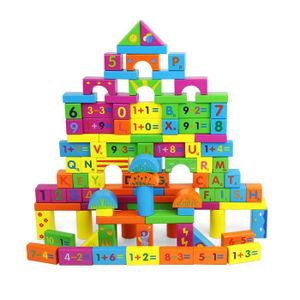 TABLE JOUET D'ACTIVITÉ Bloc de construction en bois de 100 grains forme denseignement prcoce pour les enfants jouet cognitif mre numrique
