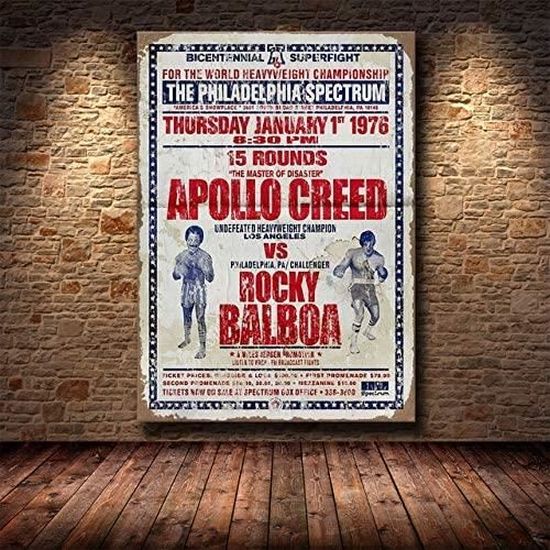 Toile Murale Citation Rocky Balboa – Décoration Motivation Salle De Sport, Bureau, Salon – 40x60 Cm, Sans Cadre - 7