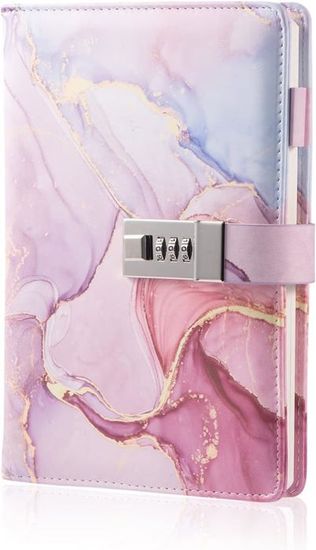 Journal Intime Verrouillé GOORAIFU A5 - 240 Pages Cuir PU Violet Avec Boîte Cadeau