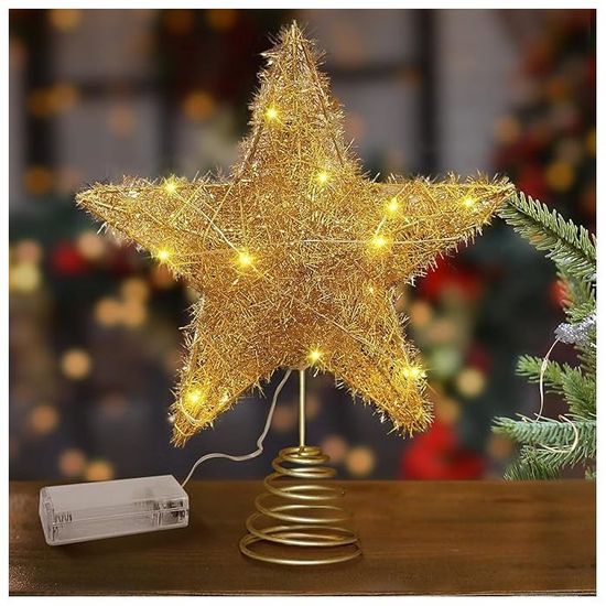  toile De Sapin De No l Lumineuse Dor e 25 20 Cm Sommet D Arbre 