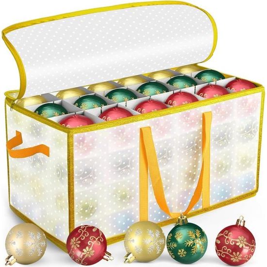 Boîte De Rangement Decoration Noel Boule De Noël Sac Noel Pour 128  Boules[H2928] - Cdiscount Maison