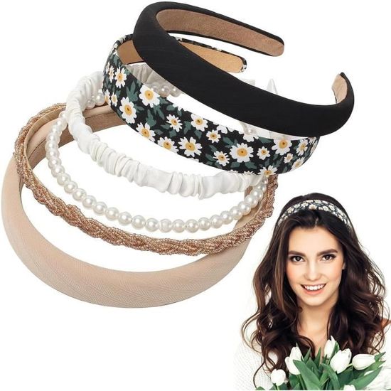 Lot De 6 Bandeaux Pour Cheveux Femme - Larges Bandanas Bohème Style Noués Yoga Sport