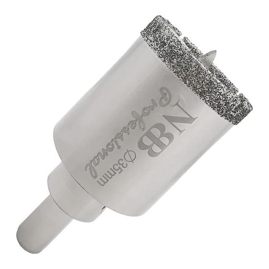Foret Diamanté NBB Ø35mm - Perçage Humide Marbre Granit Carrelage - Tige Triangulaire Pour Perceuse Colonne - 8