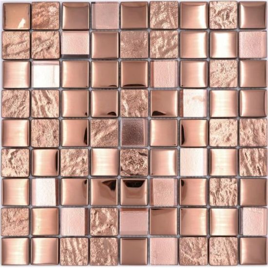 Mosaique inox cuivre carrelage mur cuisine et salle de bains modele VERNET | Leroy Merlin