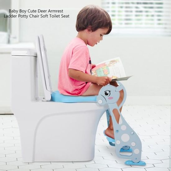 Pot Enfant Reducteur de Toilette WC Bébé avec Echelle Réglable Pliable Siège de Toilette Charmant Anti-dérap