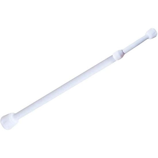 Tringle à Rideaux Extensible 67-138cm - Acier Inox - Support Réglable - Intérieur/Extérieur - Blanc