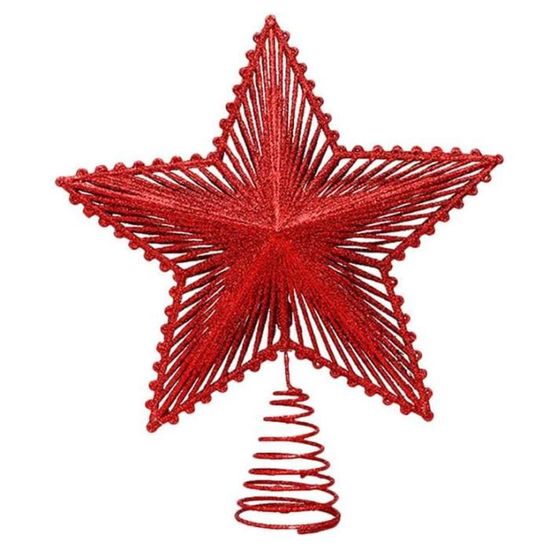 20cm Étoile de Sapin de Noël ,Pointe de Sapin de Noël en Forme d’étoile à Paillettes Décoration