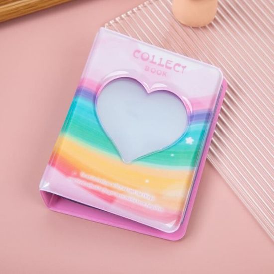 Album photo,pink--Classeur de cartes photo en cuir PU avec anneau en D