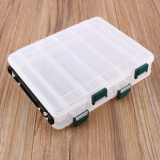 Boîte De Rangement Double Face Pour Pêche - Vert ABS - Pratique Et Neuve