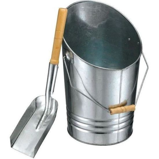 Seau à Charbon En Métal Avec Couvercle Et Pelle - 5 Compartiments - Déco Ou Utilitaire