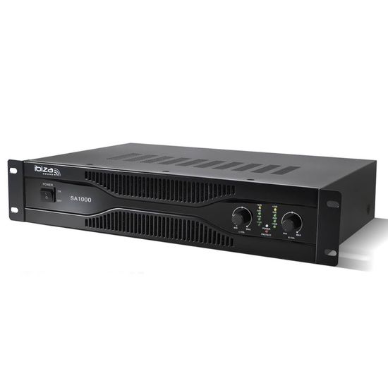 Amplificateur Sono Ibiza Sound SA2000 - 2 X 1000W Rack 19" - Entrées XLR/RCA/Jack 6.35mm - Puissance Pro