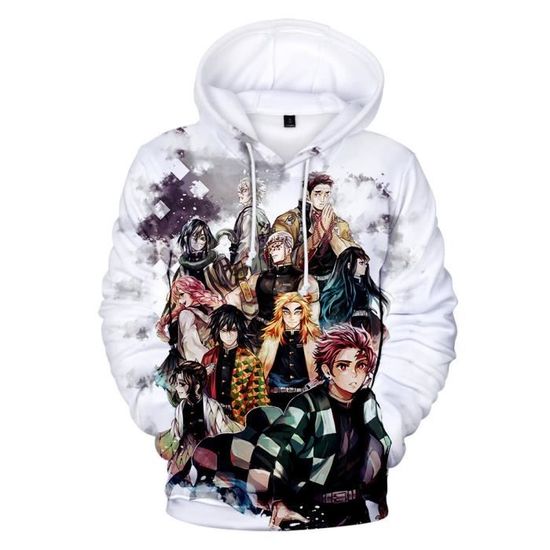 Sweat A Capuche Manga Demon Slayer Masque Adulte Homme Femme Longues Manches
