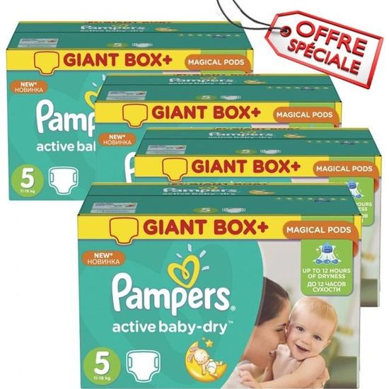 110 Couches Pampers Active Baby Dry taille 5