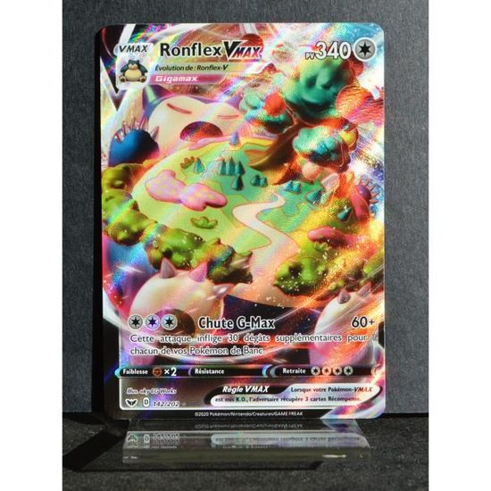 Carte Pokémon Ronflex VMAX 340 PV 142-202 EB01 - Épée et Bouclier NEUF ...