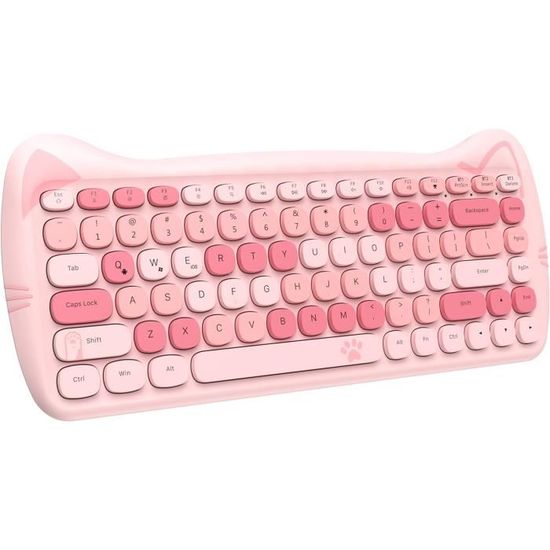 3060I Clavier Sans Fil Rétro, Cute Chat Clavier Bluetooth Silencieux ...