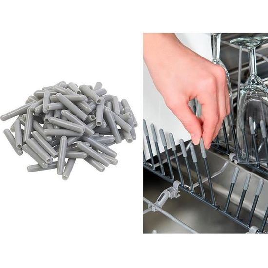 100 capuchons pour panier de lave-vaisselle, coloris gris - Cdiscount  Electroménager