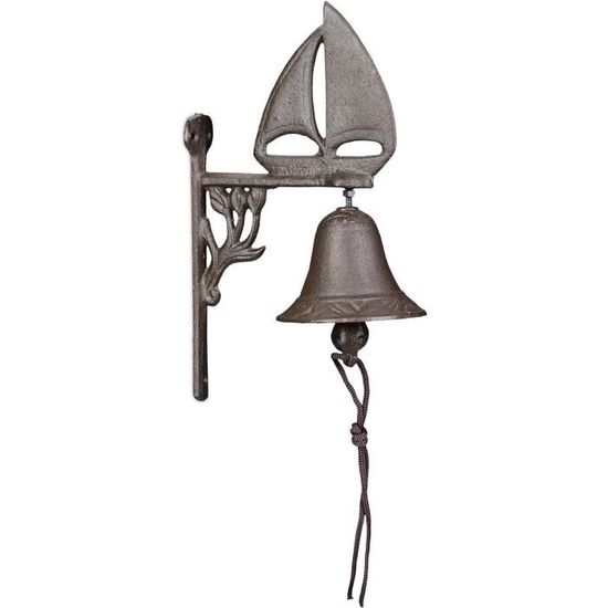 Grande Cloche Sonnette Murale – Sphère Armillaire En Laiton Et Fer Forgé – Style Ancien – Fabriquée En Italie