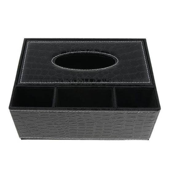 KINGFOM Boîte à Mouchoir En Cuir, Rectangulaire Boite Mouchoirs Pour Bureau, Maison, Salle De Bain (Beige