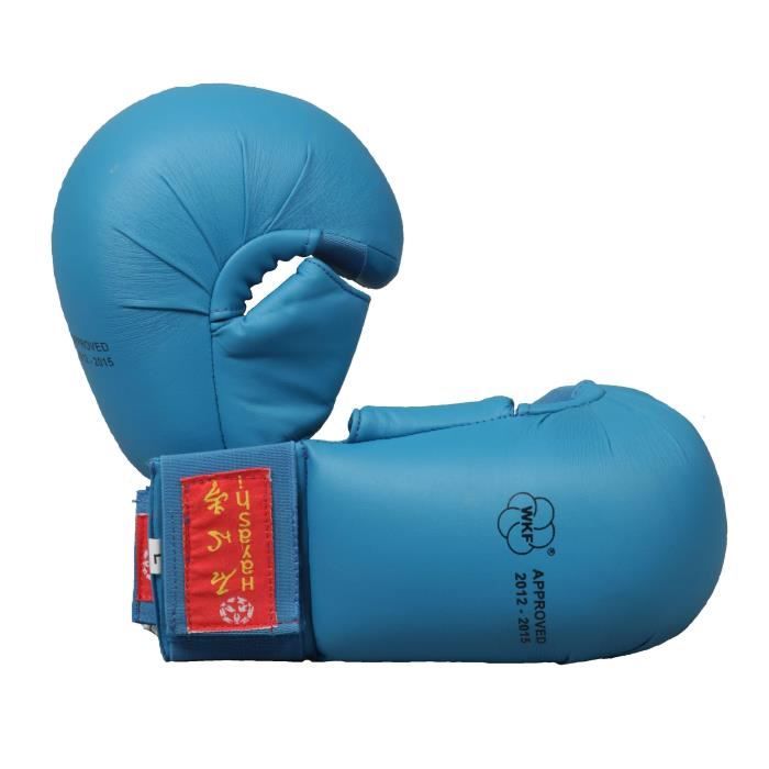 HAYASHI Mitaines de karaté avec pouce Tsuki officiel WKF - Homme - Bleu