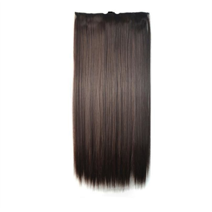 Longs cheveux raides Extensions Hairpieces 5 Clips en Perruques Sexy Lady Cosplay Party Femmes Sexy Lady (4B #)