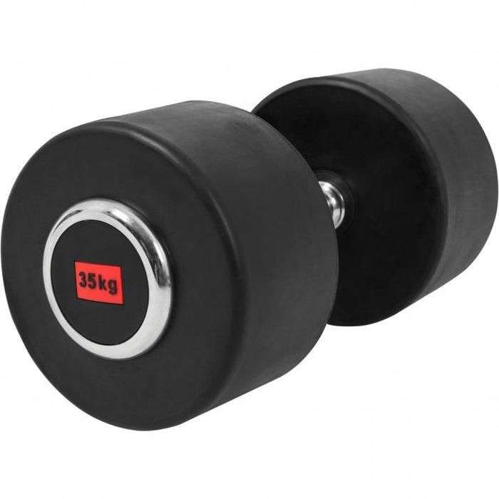 Haltère professionnelle en caoutchouc monobloc, 1 x 35 KG