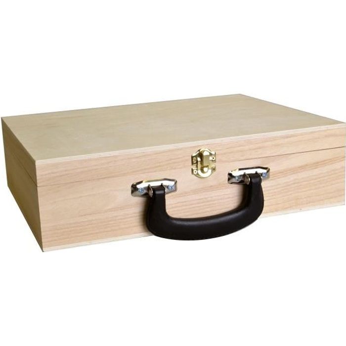 Valise en bois - 33 x 27 x 9 cm