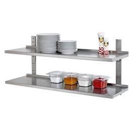 Kit 2 étagères murales 120x355 avec Console et Crémaillère - Bartscher