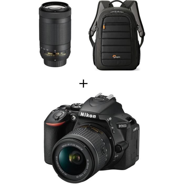 NIKON D5600 Appareil photo Réflex + 2 Objectifs + Sac à dos