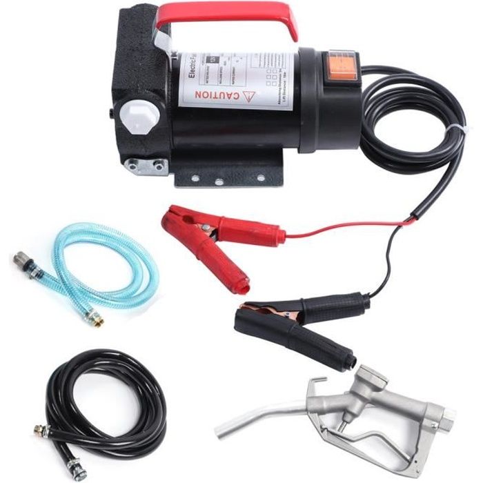 12V Portable Pompe à Fioul et Diesel - 45L/min Pompe de Transfert d'Huile Pompe à Diesel Électrique Pompe de Liquide HB014