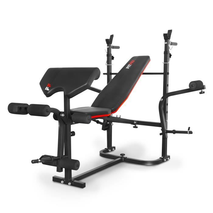 Banc musculation GYM-200, poids intégrés de 44kg, charge maximale supportée 90kg, poid max de l'utilisateur 150kg - FITFIU Fitness