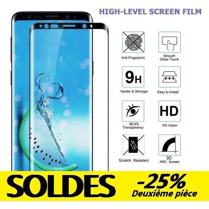 [2 Pièces] Verre Trempé Galaxy S9, Protection Écran Galaxy S9, [sans Bulle, Haute Transparence, Anti Empreintes Digitales, Dureté