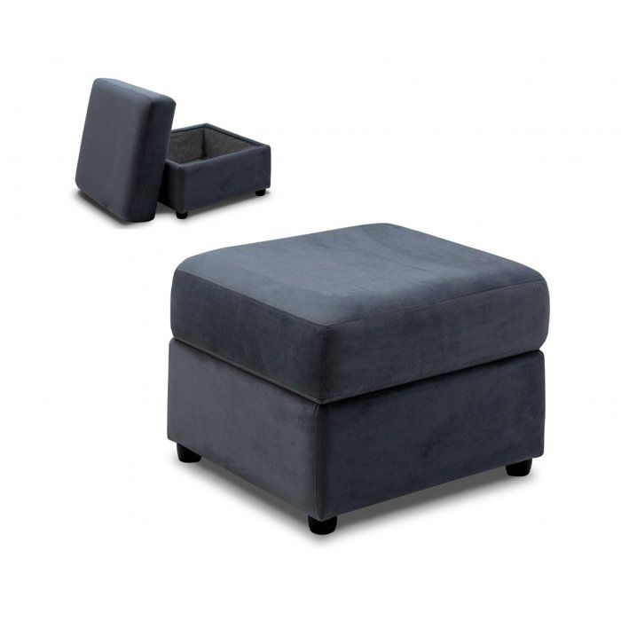 Pouf COFFRE DREAMER velours gris anthracite gris Velours Inside75